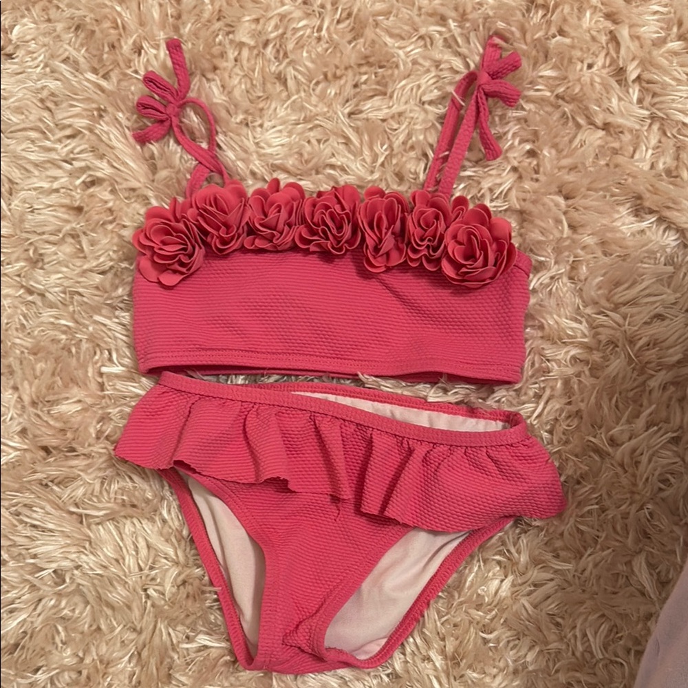Janie and Jack Pink Ruffled Bikini Swimwear